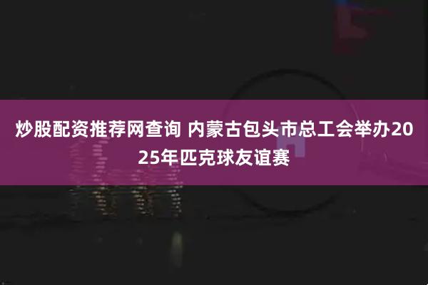 炒股配资推荐网查询 内蒙古包头市总工会举办2025年匹克球友谊赛
