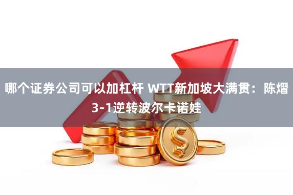 哪个证券公司可以加杠杆 WTT新加坡大满贯：陈熠3-1逆转波尔卡诺娃