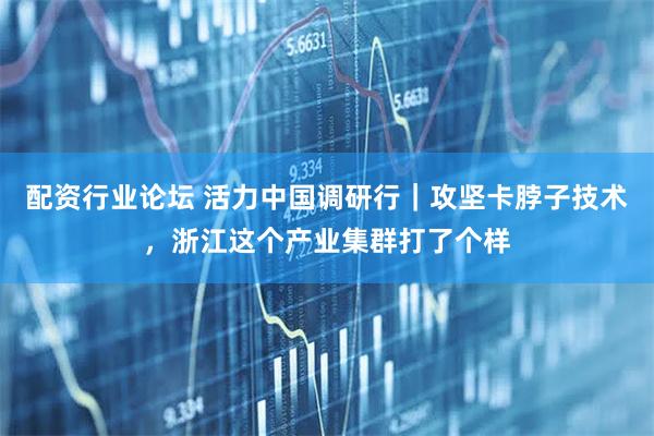 配资行业论坛 活力中国调研行｜攻坚卡脖子技术，浙江这个产业集群打了个样
